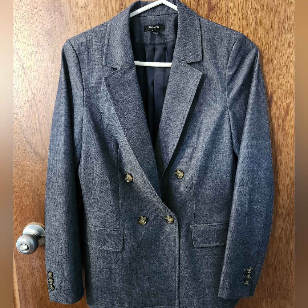 RW&CO. Elegant Gray/Blue Blazer